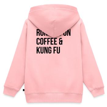 Kung-Fu - Kinder Premium Organic Zip Hoodie - Rosa - Hinten - AI Model Kid Female (0cm)