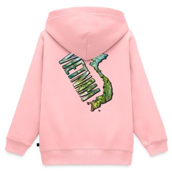 Aquarell Landkarte Vietnam - Kinder Premium Organic Zip Hoodie - Rosa - Hinten - AI Model Kid Female (0cm)