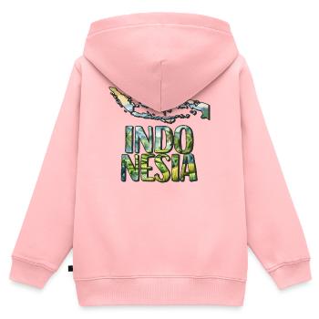 Aquarell Landkarte Indonesien - Kinder Premium Organic Zip Hoodie - Rosa - Hinten - AI Model Kid Female (0cm)