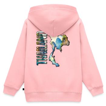 Aquarell Landkarte Thailand - Kinder Premium Organic Zip Hoodie - Rosa - Hinten - AI Model Kid Female (0cm)