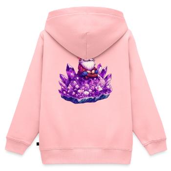 Gnom - Kinder Premium Organic Zip Hoodie - Rosa - Hinten - AI Model Kid Female (0cm)