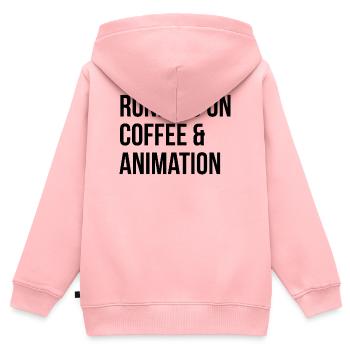 Animation Animation Animation - Sweat Premium à capuche zippé enfant bio - rose - Dos - AI Model Kid Female (0cm)