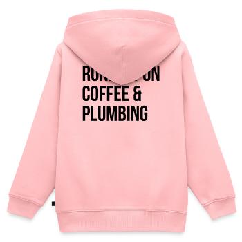 Plombier Plombier Plombier - Sweat Premium à capuche zippé enfant bio - rose - Dos - AI Model Kid Female (0cm)