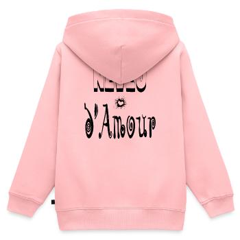 Neveu Amour Cœur - Sweat Premium à capuche zippé enfant bio - rose - Dos - AI Model Kid Female (0cm)