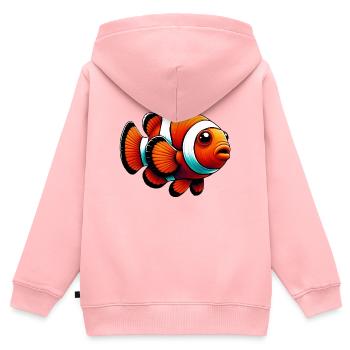 Clownfisch - Kinder Premium Organic Zip Hoodie - Rosa - Hinten - AI Model Kid Female (0cm)