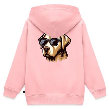 Cooler Labrador Hundekopf - Kinder Premium Organic Zip Hoodie - Rosa - Hinten - AI Model Kid Female (0cm)