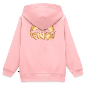 Kürbis Gesicht Halloween Scribble - Kinder Premium Organic Zip Hoodie - Rosa - Hinten - AI Model Kid Female (0cm)