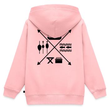 Angeln - Kinder Premium Organic Zip Hoodie - Rosa - Hinten - AI Model Kid Female (0cm)
