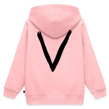 Buchstaben V - Kinder Premium Organic Zip Hoodie - Rosa - Hinten - AI Model Kid Female (0cm)