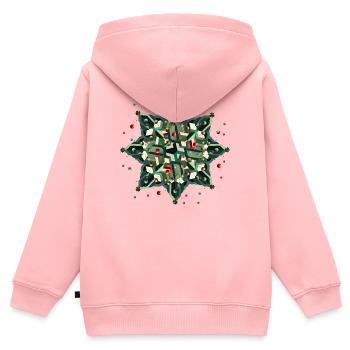 toller Weihnachtsstern im geometrischen Stil - Kinder Premium Organic Zip Hoodie - Rosa - Hinten - AI Model Kid Female (0cm)