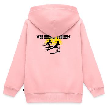 Tretroller, wer bremst verliert - Kinder Premium Organic Zip Hoodie - Rosa - Hinten - AI Model Kid Female (0cm)