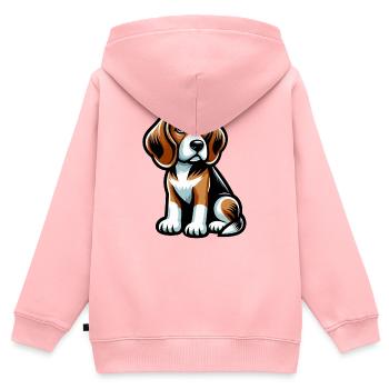Niedlicher Hund Cartoon Beagle - Kinder Premium Organic Zip Hoodie - Rosa - Hinten - AI Model Kid Female (0cm)