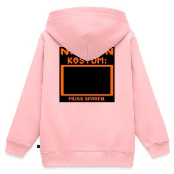 IRONIE NARREN KOSTÜM - SPAREN - Kinder Premium Organic Zip Hoodie - Rosa - Hinten - AI Model Kid Female (0cm)