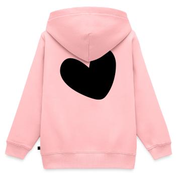 Herz einfarbig ausgefüllt - Kinder Premium Organic Zip Hoodie - Rosa - Hinten - AI Model Kid Female (0cm)