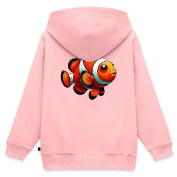 Clownfisch - Kinder Premium Organic Zip Hoodie - Rosa - Hinten - AI Model Kid Female (0cm)