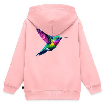 Kolibri - Kinder Premium Organic Zip Hoodie - Rosa - Hinten - AI Model Kid Female (0cm)
