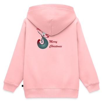 Give Empfangen Frohe Weihnachten - Kinder Premium Organic Zip Hoodie - Rosa - Hinten - AI Model Kid Female (0cm)