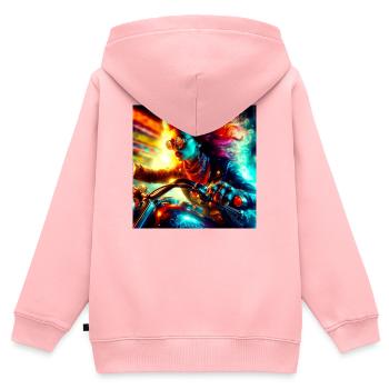 Cyberpunk Moto - Kids Premium Organic Zip-up Hoodie - rose - Back - AI Model Kid Female (0cm)
