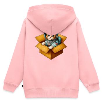 Astronaut Katze - Kinder Premium Organic Zip Hoodie - Rosa - Hinten - AI Model Kid Female (0cm)