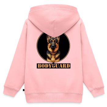 Bodyguard Schäferhund Portrait - Kinder Premium Organic Zip Hoodie - Rosa - Hinten - AI Model Kid Female (0cm)