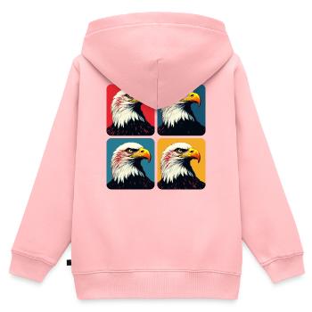 Weißkopfseeadler - Kinder Premium Organic Zip Hoodie - Rosa - Hinten - AI Model Kid Female (0cm)