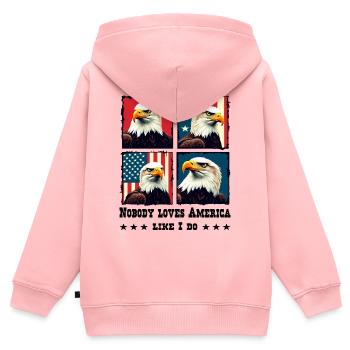 Weißkopfseeadler - Kinder Premium Organic Zip Hoodie - Rosa - Hinten - AI Model Kid Female (0cm)