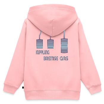 KUPPLUNG BREMSE GAS PEDALE - Kinder Premium Organic Zip Hoodie - Rosa - Hinten - AI Model Kid Female (0cm)