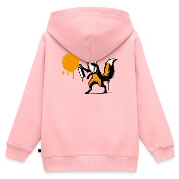 Graffiti-Fuchs im kreativen Stencil-Stil - Kinder Premium Organic Zip Hoodie - Rosa - Hinten - AI Model Kid Female (0cm)