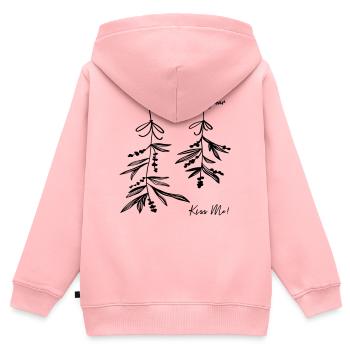 Mistelzweig Weihnachten - Kinder Premium Organic Zip Hoodie - Rosa - Hinten - AI Model Kid Female (0cm)