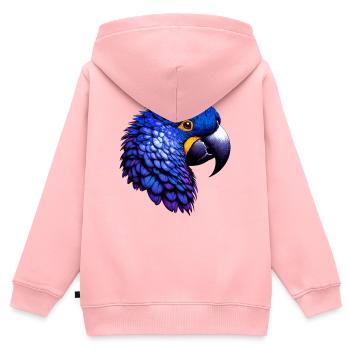 Perroquet - Sweat Premium à capuche zippé enfant bio - rose - Dos - AI Model Kid Female (0cm)