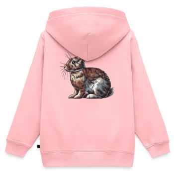 Hase - Kinder Premium Organic Zip Hoodie - Rosa - Hinten - AI Model Kid Female (0cm)