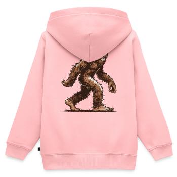 Bigfoot - Kinder Premium Organic Zip Hoodie - Rosa - Hinten - AI Model Kid Female (0cm)