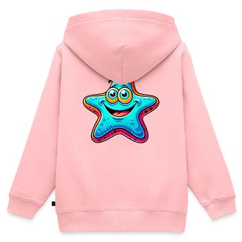 Seestern - Kinder Premium Organic Zip Hoodie - Rosa - Hinten - AI Model Kid Female (0cm)