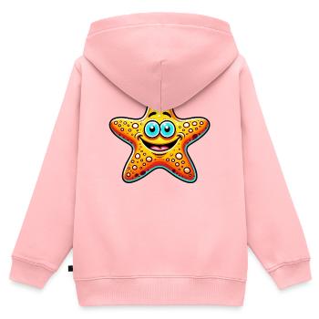 Seestern - Kinder Premium Organic Zip Hoodie - Rosa - Hinten - AI Model Kid Female (0cm)