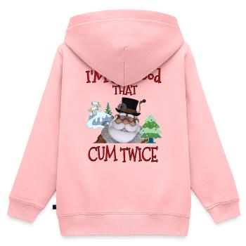 Santa Jingle Zweimal - Kinder Premium Organic Zip Hoodie - Rosa - Hinten - AI Model Kid Female (0cm)