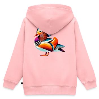 Mandarin duck - Kids Premium Organic Zip-up Hoodie - rose - Back - AI Model Kid Female (0cm)