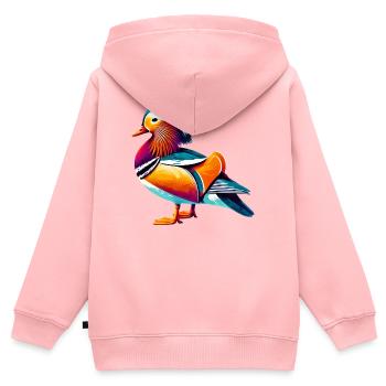 Mandarin duck - Kids Premium Organic Zip-up Hoodie - rose - Back - AI Model Kid Female (0cm)