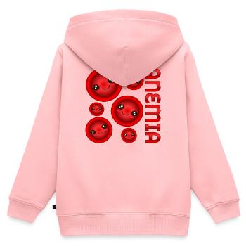 NIEDRIGE EISENMANGELANÄMIE - Kinder Premium Organic Zip Hoodie - Rosa - Hinten - AI Model Kid Female (0cm)