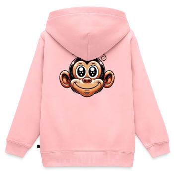 Singe - Sweat Premium à capuche zippé enfant bio - rose - Dos - AI Model Kid Female (0cm)