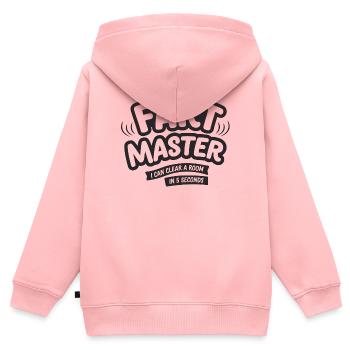 Master Tee Lustig Ich kann einen Raum in 5 Sekunden räumen. - Kinder Premium Organic Zip Hoodie - Rosa - Hinten - AI Model Kid Female (0cm)