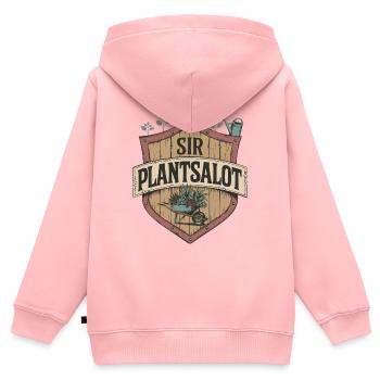 Vintage « SIR PLANTSALOT » Rustique Hommes Jardiniers - Sweat Premium à capuche zippé enfant bio - rose - Dos - AI Model Kid Female (0cm)