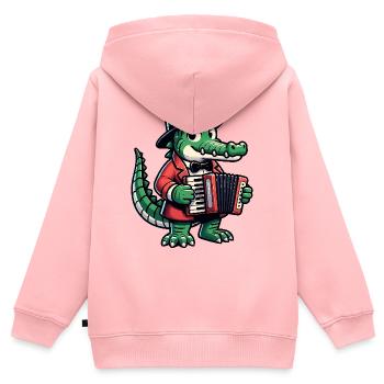 Crocodile Russe en Russe Crocodiles Russes - Sweat Premium à capuche zippé enfant bio - rose - Dos - AI Model Kid Female (0cm)