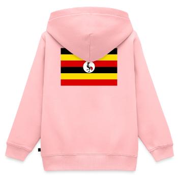 Uganda - Kinder Premium Organic Zip Hoodie - Rosa - Hinten - AI Model Kid Female (0cm)