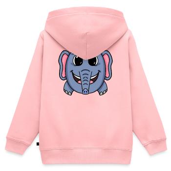 Elefant niedlich - Kinder Premium Organic Zip Hoodie - Rosa - Hinten - AI Model Kid Female (0cm)