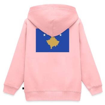 Kosovo - Kinder Premium Organic Zip Hoodie - Rosa - Hinten - AI Model Kid Female (0cm)