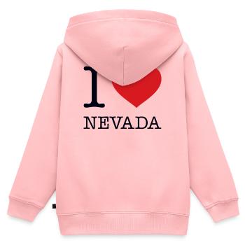J’ADORE LE NEVADA - Sweat Premium à capuche zippé enfant bio - rose - Dos - AI Model Kid Female (0cm)