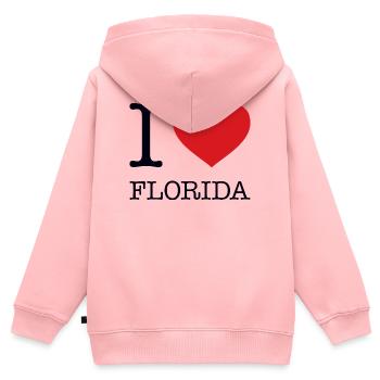 I LOVE FLORIDA - Kinder Premium Organic Zip Hoodie - Rosa - Hinten - AI Model Kid Female (0cm)