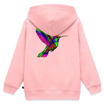 Kolibri - Kinder Premium Organic Zip Hoodie - Rosa - Hinten - AI Model Kid Female (0cm)