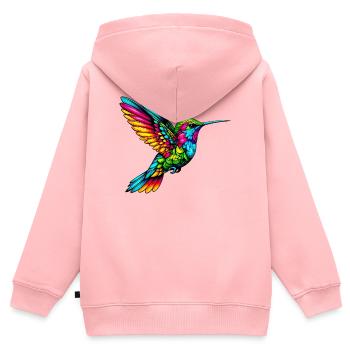 Kolibri - Kinder Premium Organic Zip Hoodie - Rosa - Hinten - AI Model Kid Female (0cm)