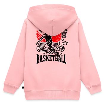 Rote Flügel Symbolik - Kinder Premium Organic Zip Hoodie - Rosa - Hinten - AI Model Kid Female (0cm)